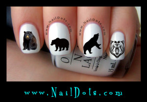 Black Bear Nail Decals