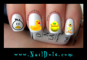 Cute Duck Nail Decals - Easter Nail Decals