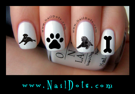 Black Labrador Nail Decals