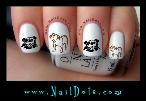 Bulldog Nail Decals