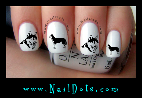 Siberian Husky Nail Decals