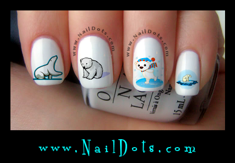 Polar Bear Nail Decals