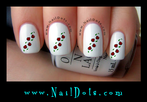 Small Red Lady Bugs Marching Nail Decals