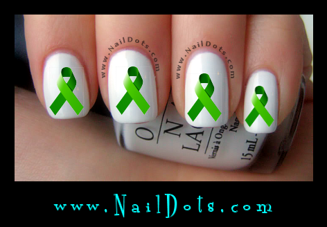 Green Awareness Ribbon Nail Decal