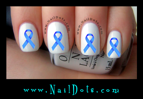 Royal Blue Awareness Ribbon Nail Decal