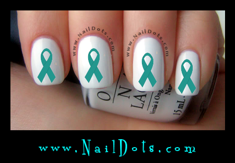 Teal Awareness Ribbon Nail Decal