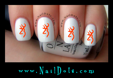 buck deer orange nail decals