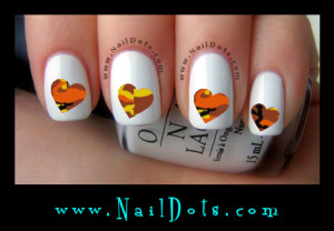 Orange Camo Nail Decals