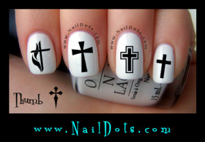cross nail decals