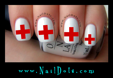 Red Cross Nail Decals