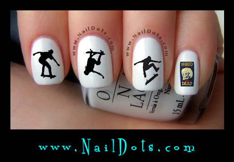 Skateboarding nail decals