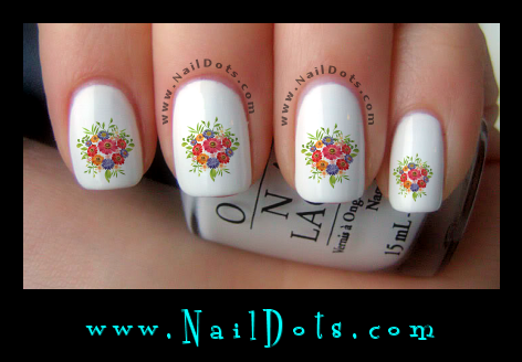 Flower Bouquet Nail Decals