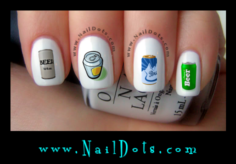 Beer Can Nail Decals