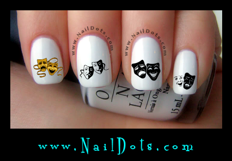Drama Mask nail decals