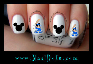 Mickey Baseball Nail Decals
