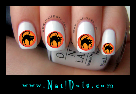 Cat in the Moon Nail Decals