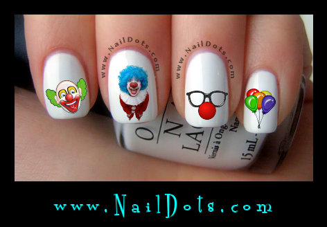 Clown Nail Decals