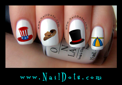Hat Day Nail Decals