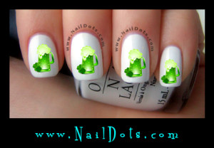 Green Beer Nail Decals