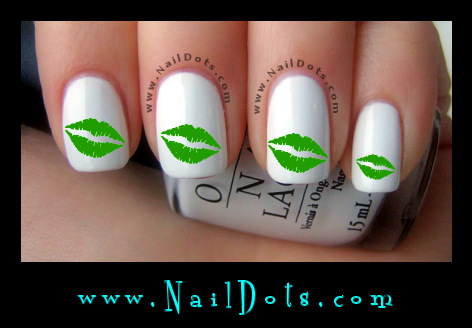 Green Lip Nail Decals