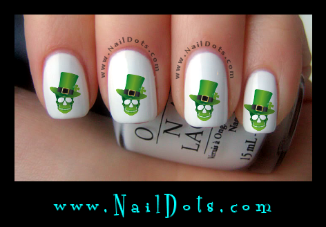 Irish Skull Nail Decals