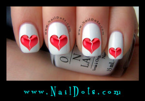 Broken Heart Nail Decals