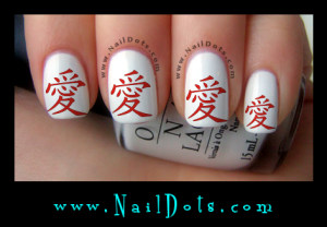 Kanji Symbol for Love Nail Decals