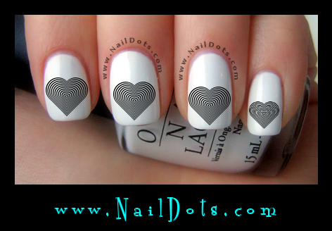 Optical Illusion Heart Nail Decals