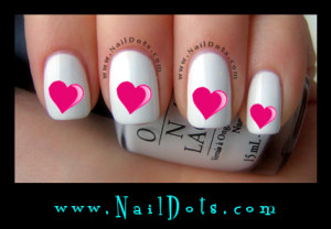 Pink Heart Nail Decals