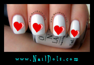 Red Heart Nail Decals