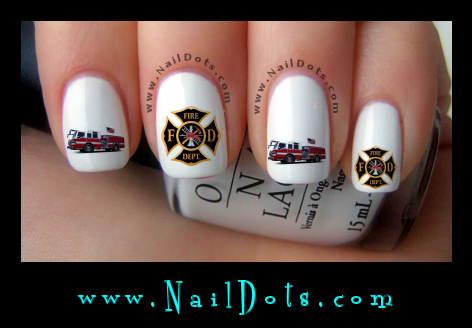fire fighter nail decals