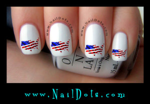 US Flag Nail Decals