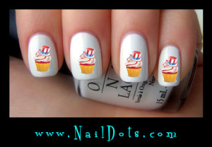 American cupcake Nail Decals