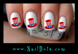 patriotic top hat Nail Decals