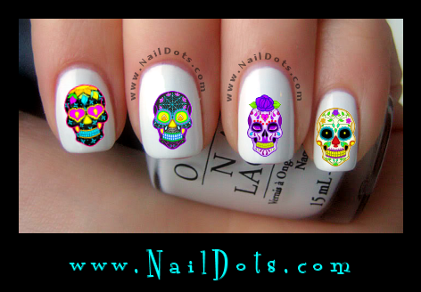 Sugar Skulls 1 nail decals
