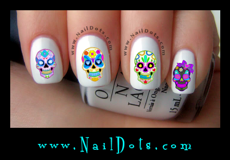 Sugar Skulls 2 nail decals