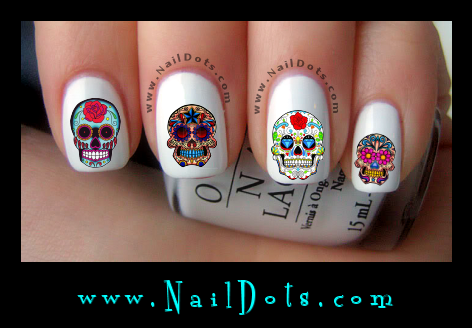 Sugar Skulls 2 nail decals