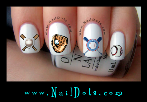 Baseball nail decals