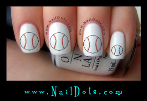 Baseball nail decals