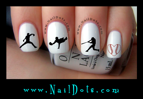 Baseball nail decals