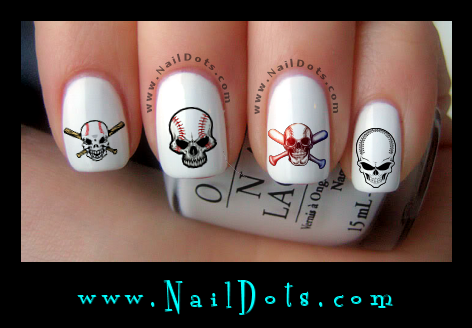Baseball nail decals