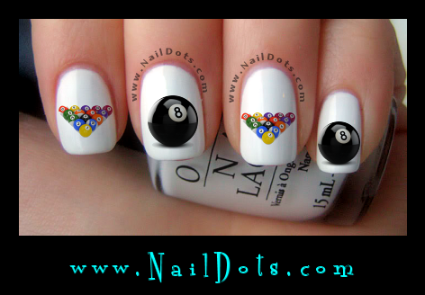 Billiard nail decals