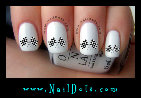 Checkered Flag nail decals