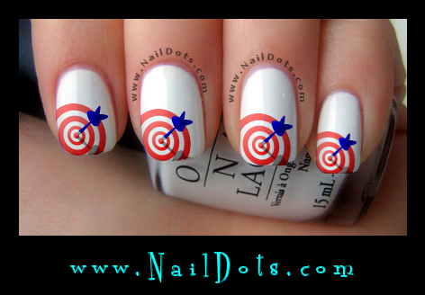 Dart Board Red nail decals