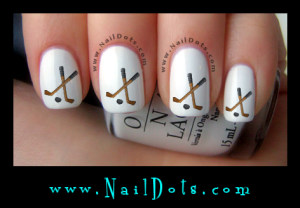 Hockey sticks nail decals