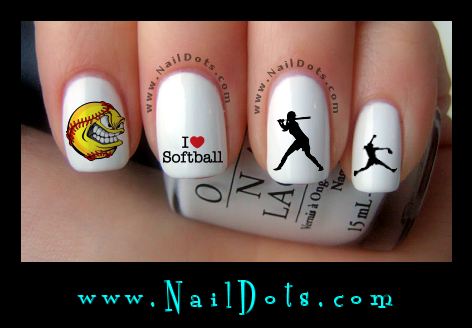 Softball Nail decals