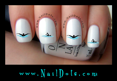 Swimming nail decals
