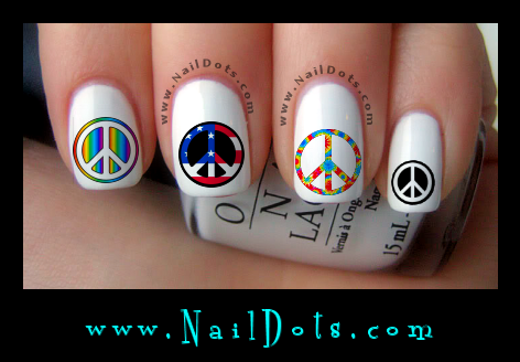 Peace Symbol Nail Decals