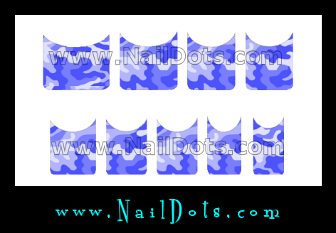 Blue Camo Nail Tips