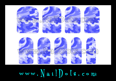 Blue Camo Nail Wraps